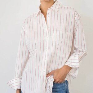 AYR Cotton Shirt Striped Red White Off Duty The Deep End
